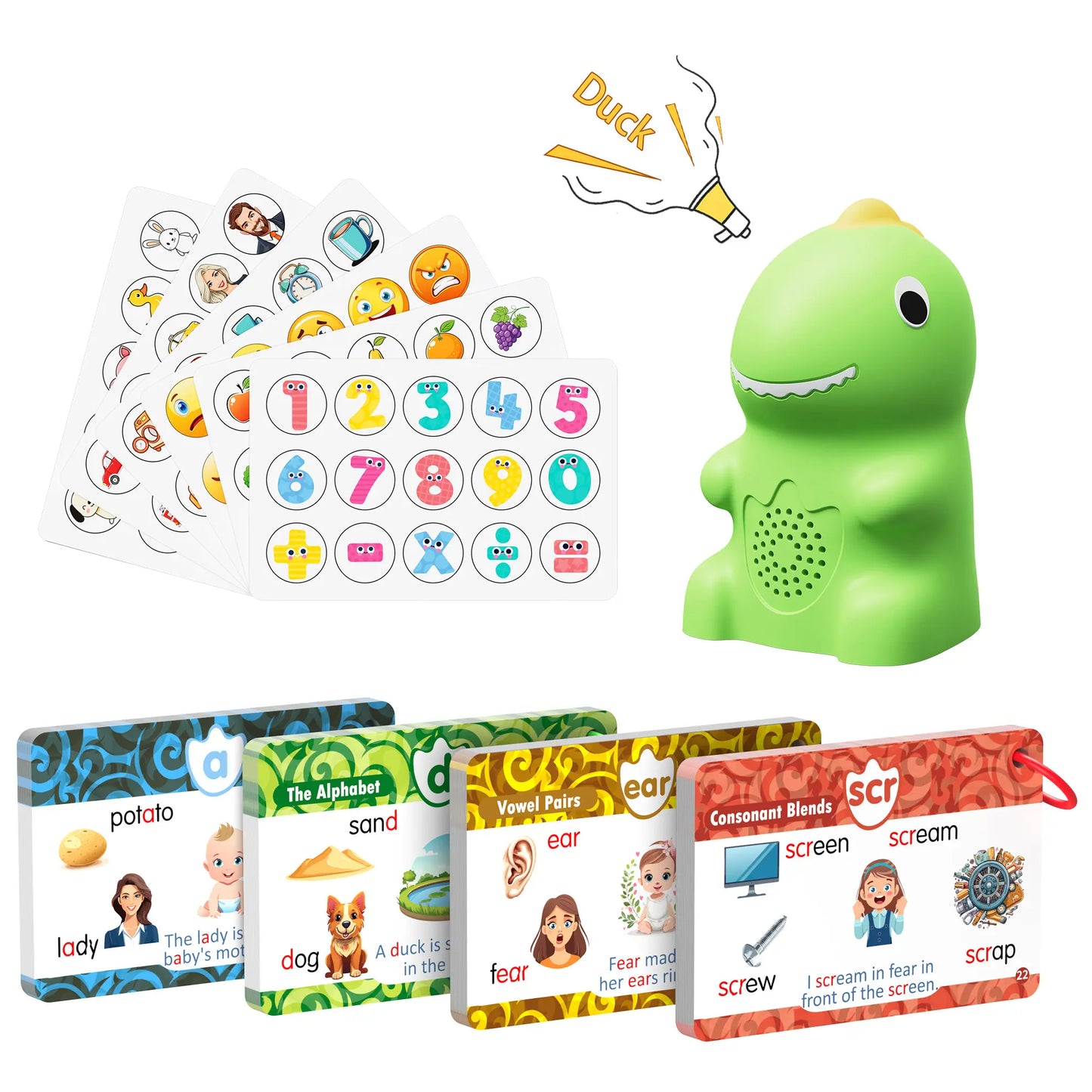 Dinosaur Talking Flash Cards - Montessori Learning Set