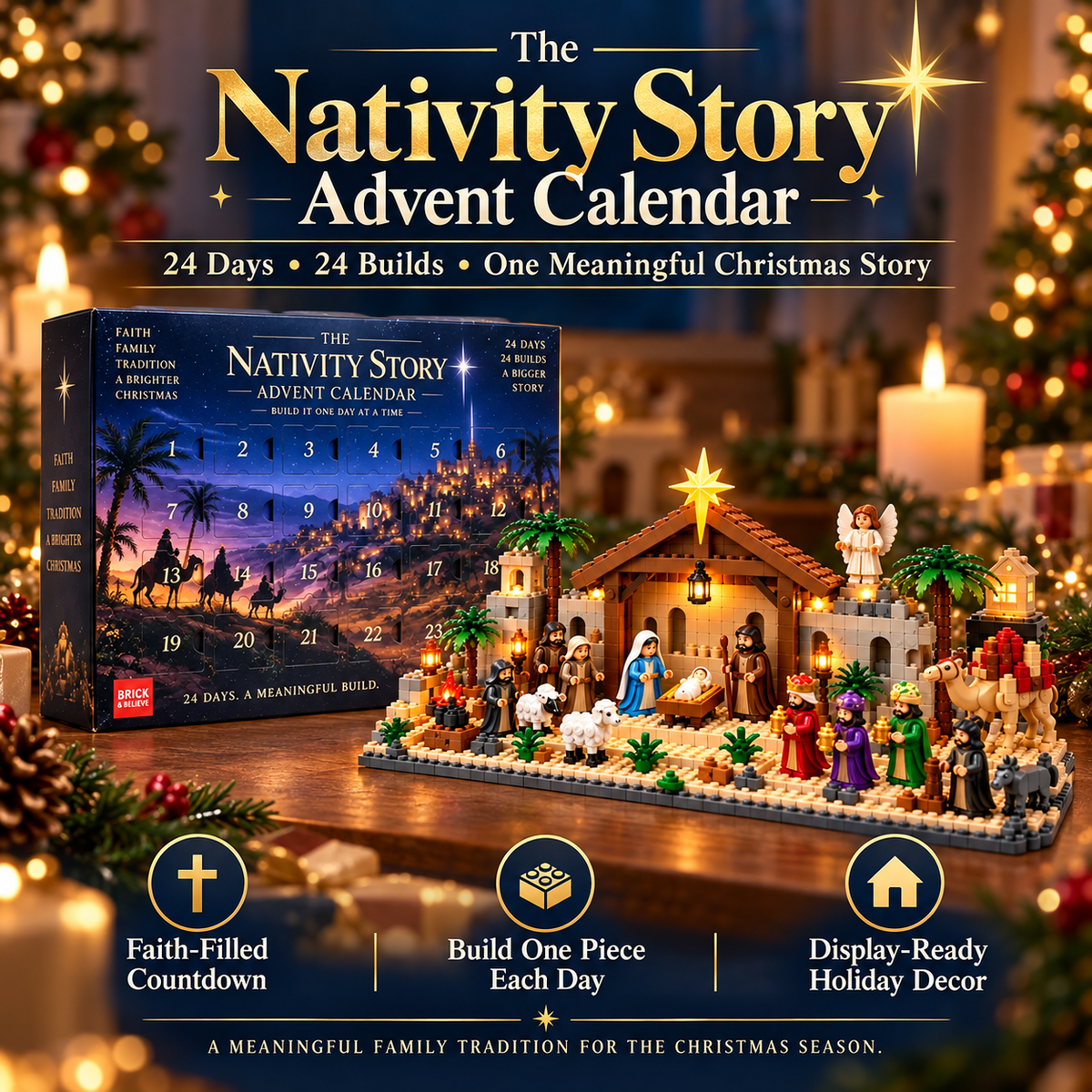🎄 Nativity Building Advent Calendar | 24 Daily Builds to Create a Complete Christmas Scene 🧱