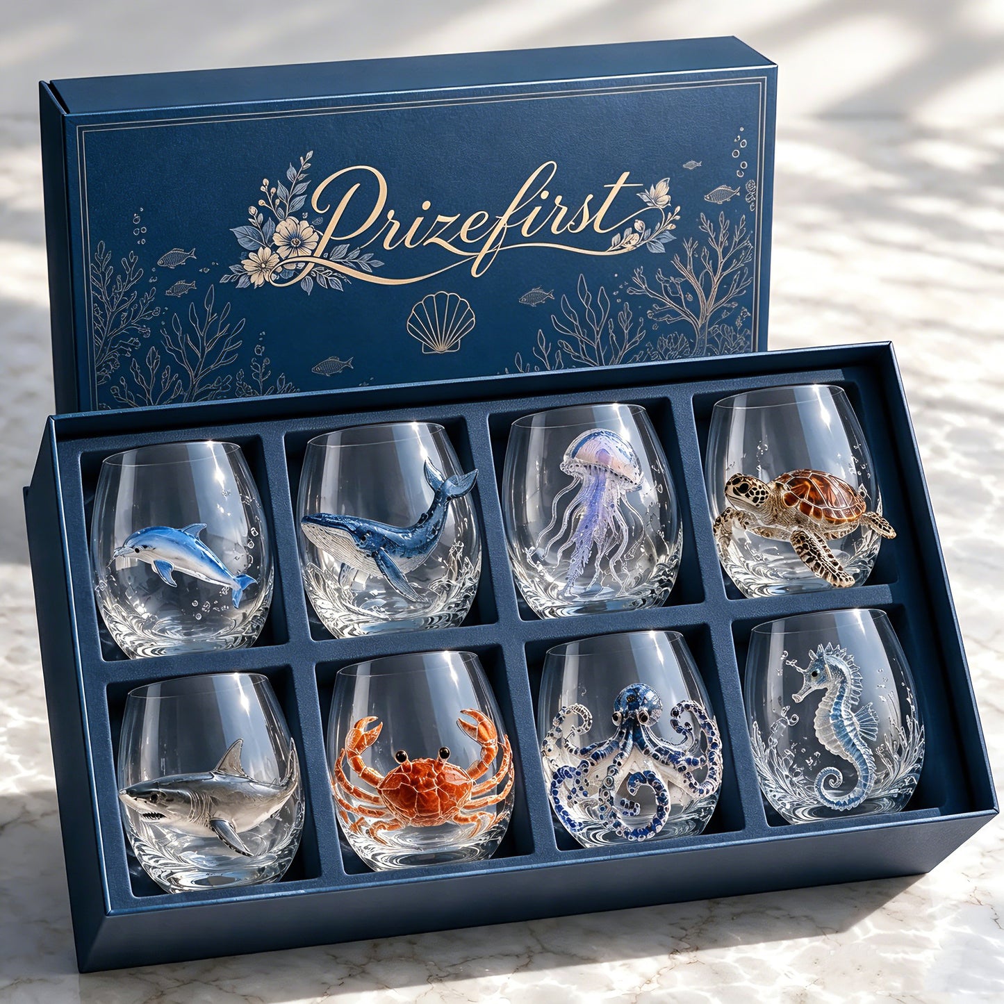 šArtisanal Blue Ringed Octopus Glassware