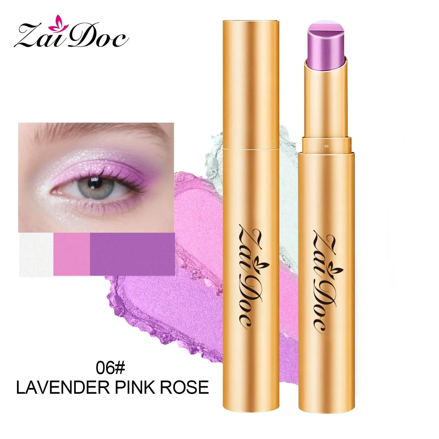 🎨 3-Color Eyeshadow Stick – Creamy, Blendable, Long-Lasting, On-the-Go