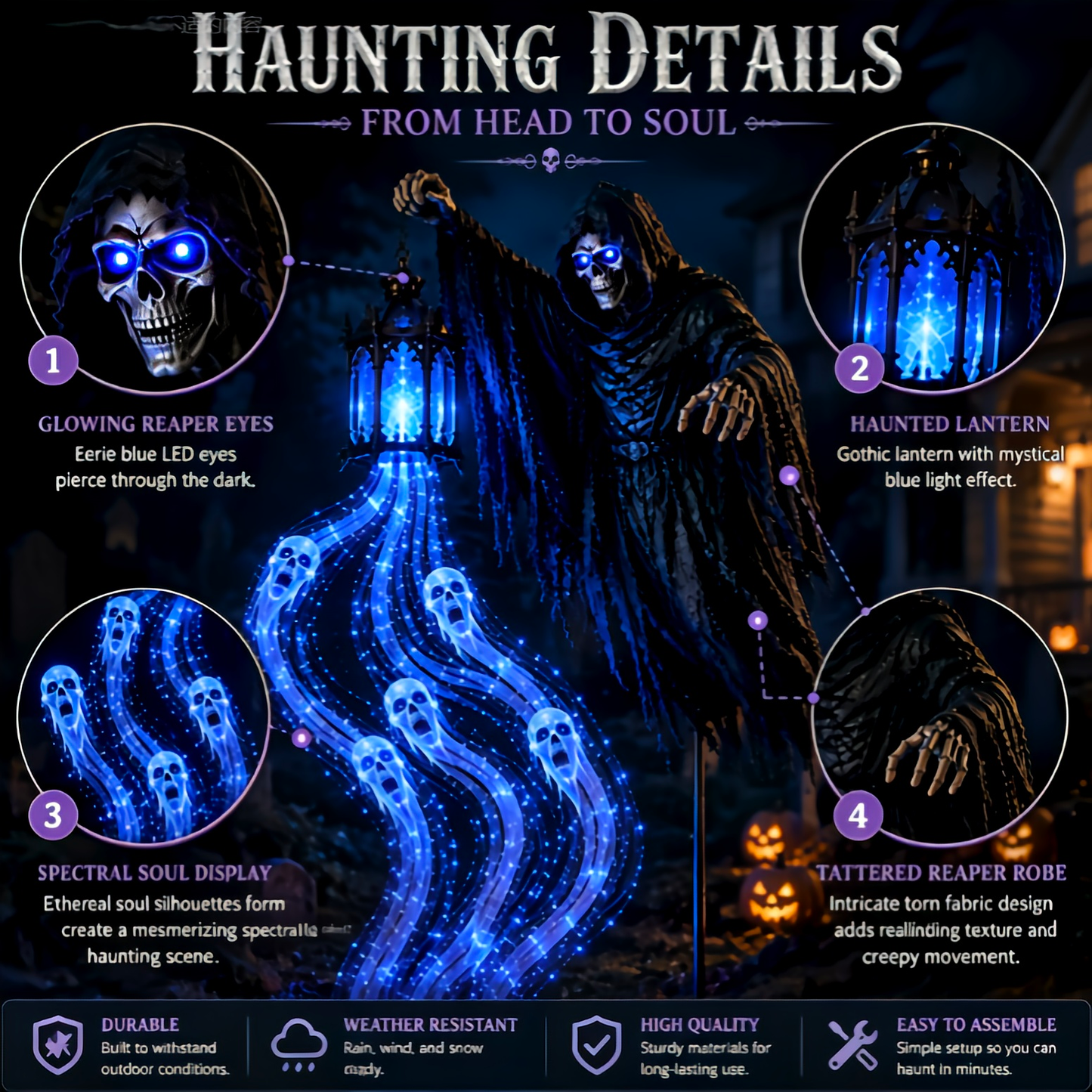 🎁Today 50% OFF🎁💀Halloween Soul Harvester Animated Garden Light