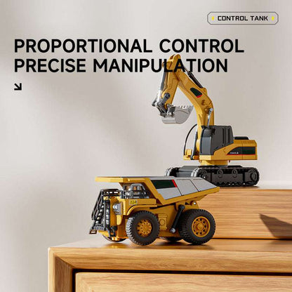 RC Construction Vehicle Toy Set with Excavator, Dump Truck, Forklift & Bulldozer