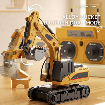 RC Construction Vehicle Toy Set with Excavator, Dump Truck, Forklift & Bulldozer