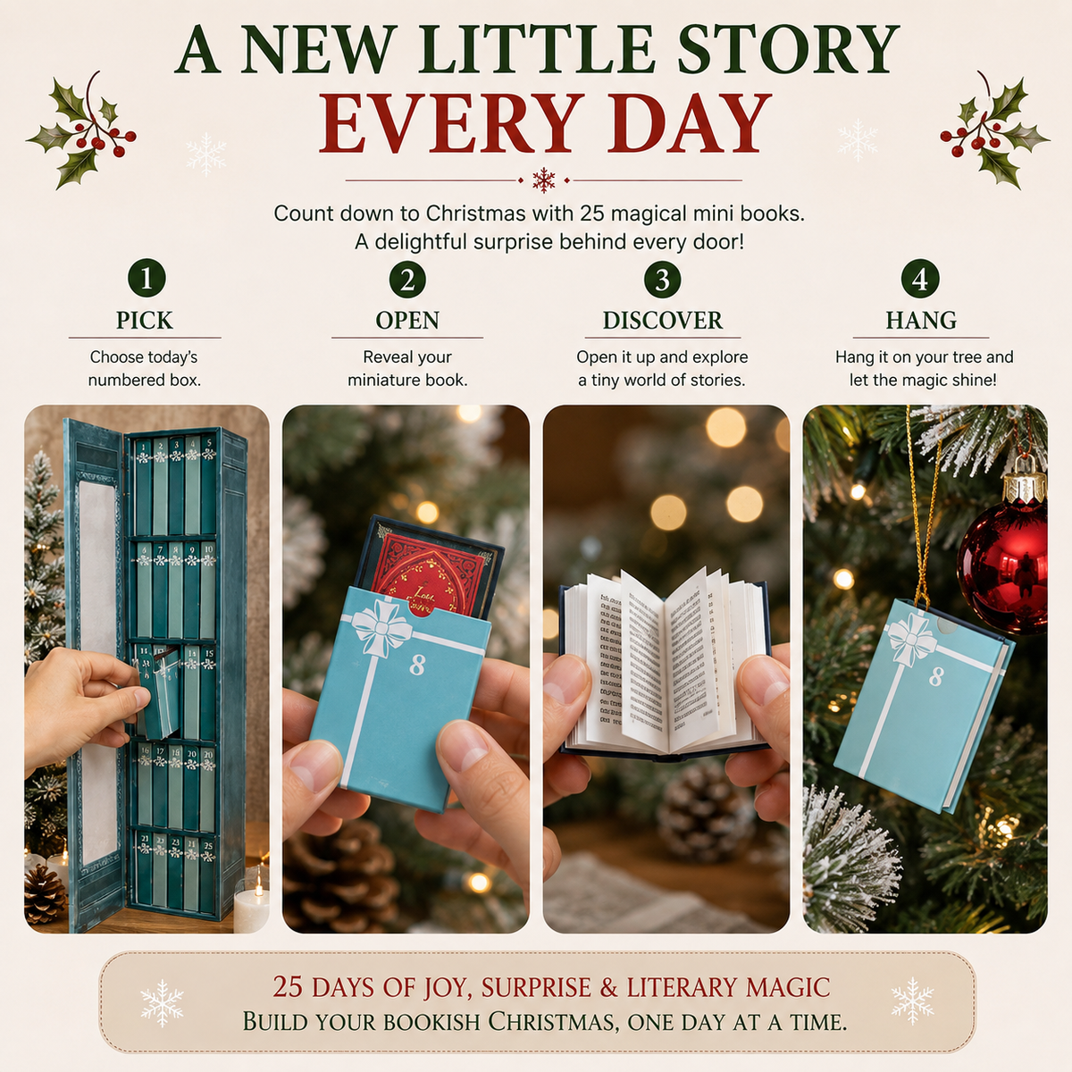 🎄 25-Day Mini Book Advent Calendar – ✨A Book Lover's Christmas Countdown