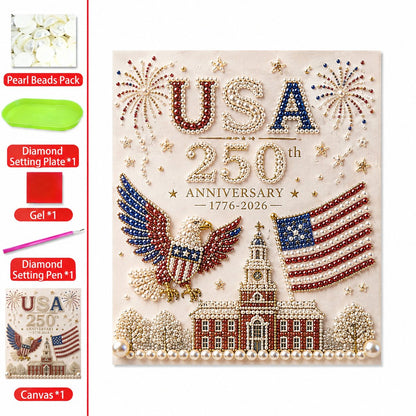 🎆🇺🇸 USA 250th Anniversary Pearl Art Kit – Patriotic DIY Craft