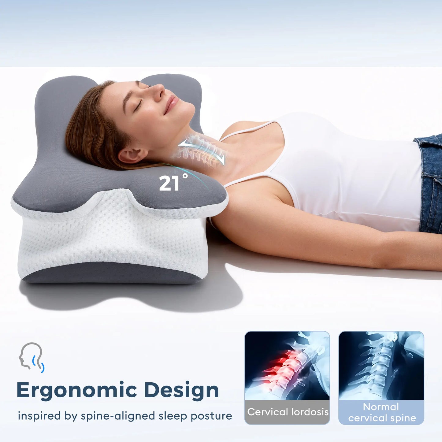 VIPfree Adjustable Ergonomic Memory Foam Neck Pillow
