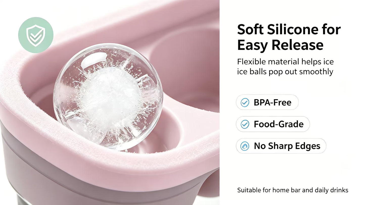 Ice cube maker, ice ball maker, small silicone whiskey ice ball mold for home use
