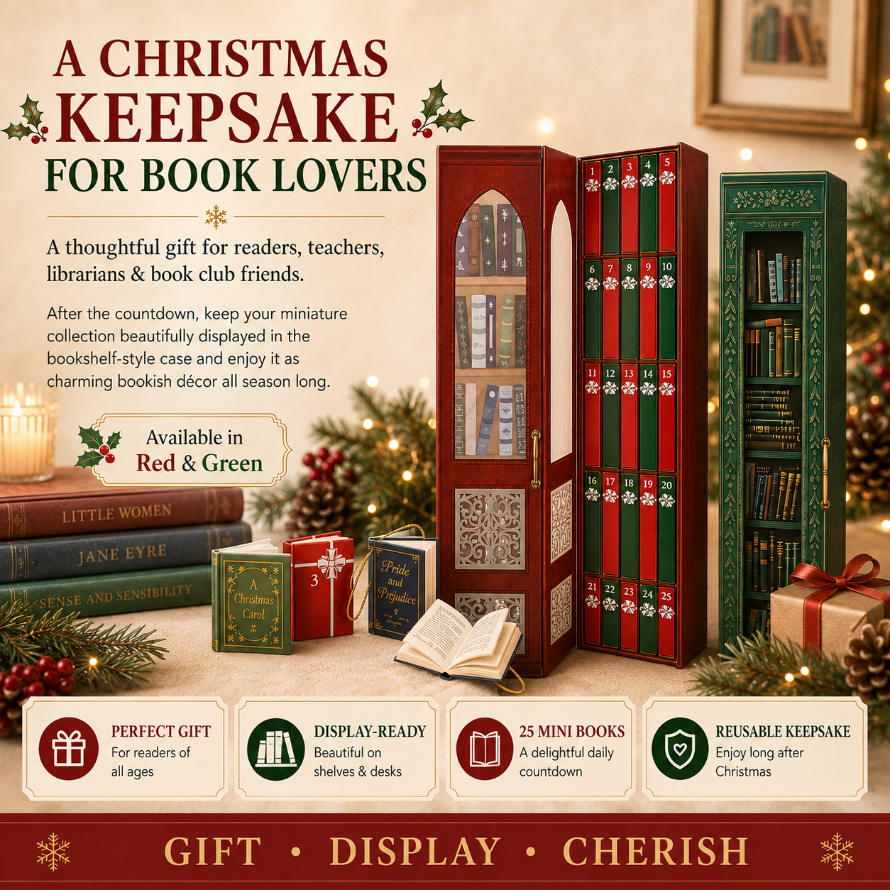 🎄 25-Day Mini Book Advent Calendar – ✨A Book Lover's Christmas Countdown
