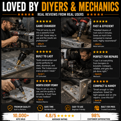 🔩 Rivet Nut Tool – M3-M8 Rivnut Kit, Carbon Steel Manual Riveter, Auto Repair & Workshop Use