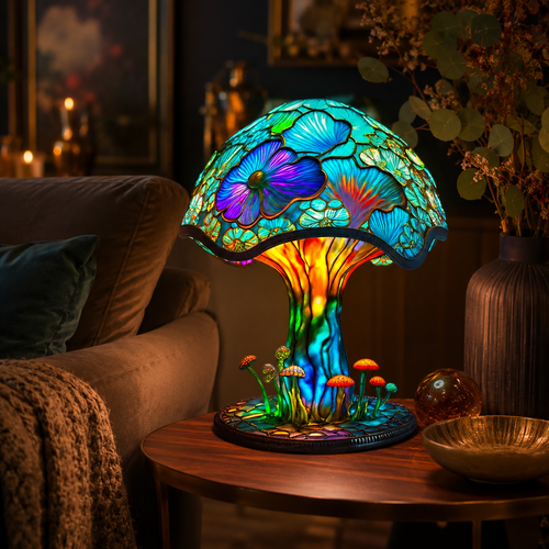 🏆 2026 Best Seller 🍄 Tiffany-Style Mushroom Lamp ✨ Transform Any Space with Magical Glow
