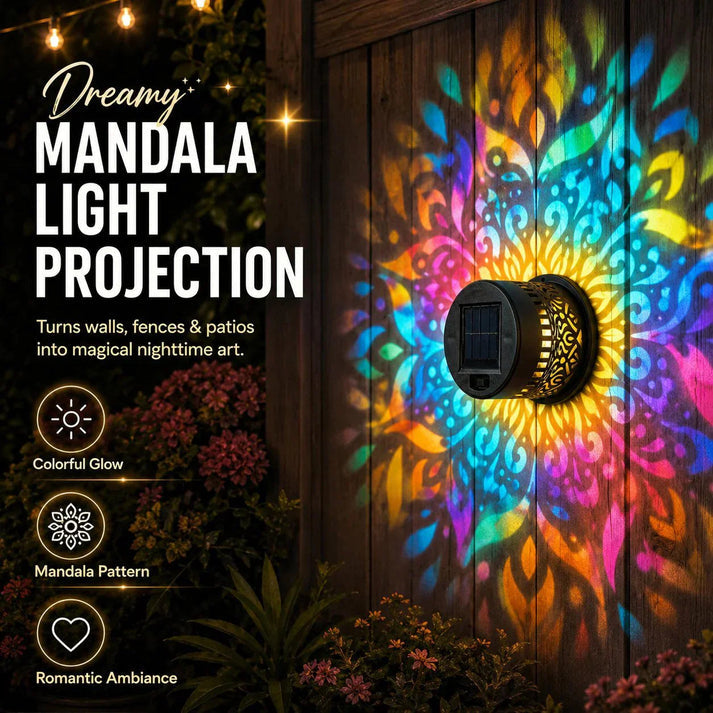 ✨Solar Mandala Wall Light | Outdoor Garden Fence Projector Lamp 🪐