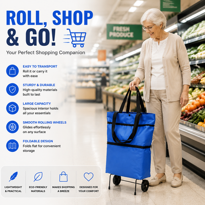 ⚡LAST DAY-50% OFF🔥 2 in 1 Foldable Shopping Cart