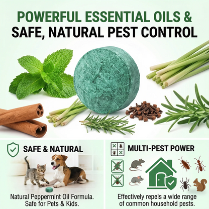 50% OFF🟢 Natural Peppermint Rodent Repellent Tablets – 12 Pack