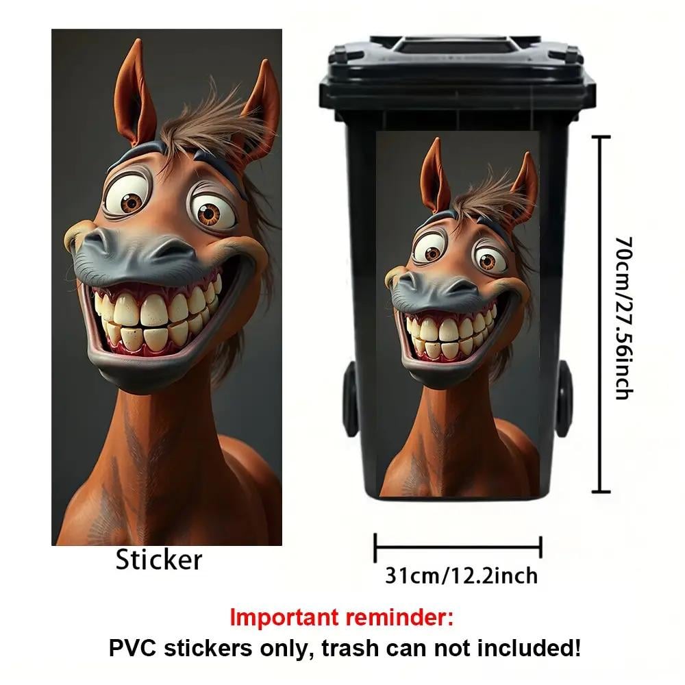 ♻️Creative Trash Can Sticker with Colourful Cartoon