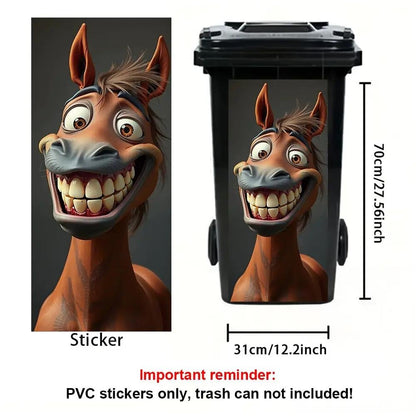♻️Creative Trash Can Sticker with Colourful Cartoon