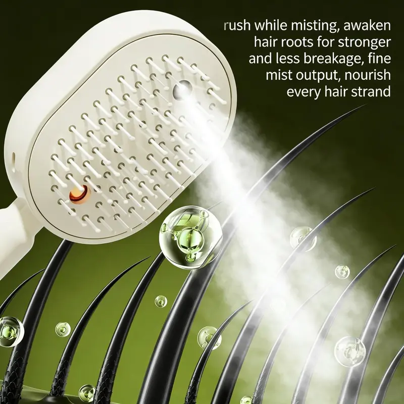 ✨Multifunctional Hair Care Comb | Built-in Mist Sprayer, Scalp Massager, Red Light, Smooth Tangled Frizzy Hair💧