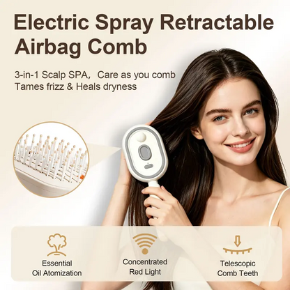 ✨ Electric Spray Comb – Nano Mist, Anti-Static, Scalp Massage