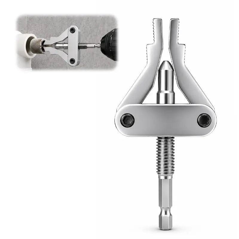 3-in-1 Broken Pipe Thread Extractor – 1/2", 3/4" & 1" Drill-Powered Nipple Remover