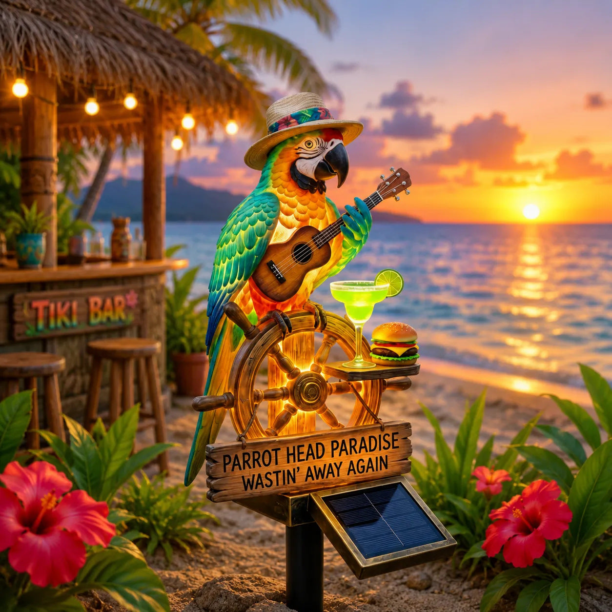 🦜Powered Parrot Garden Light- "Wastin" Away Again"