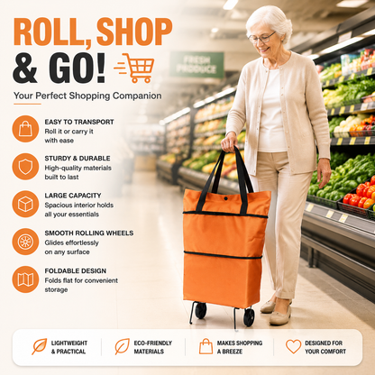 ⚡LAST DAY-50% OFF🔥 2 in 1 Foldable Shopping Cart