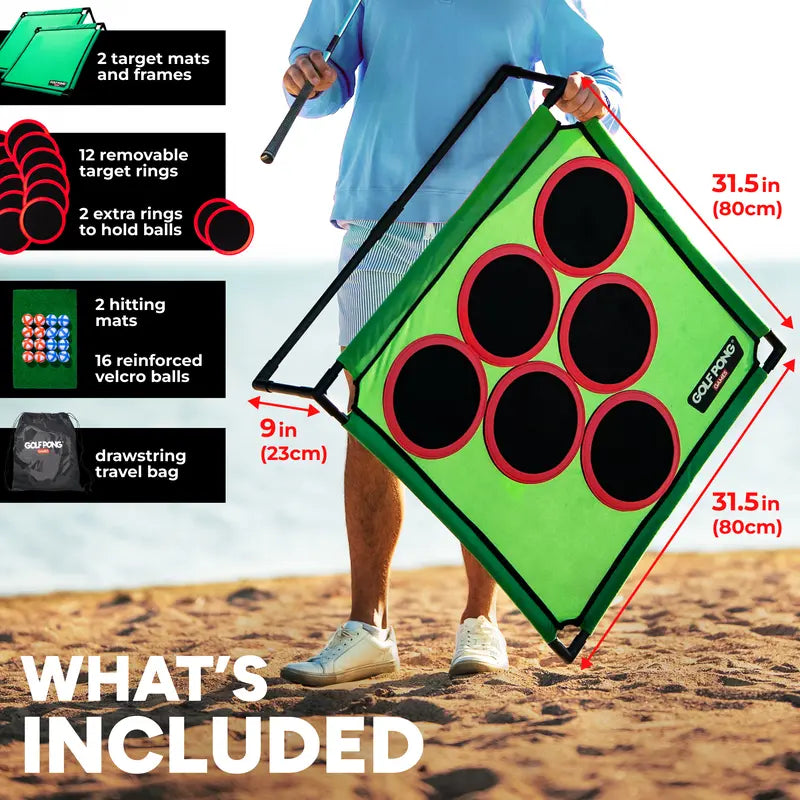 Golf Pong Game Set | Indoor & Outdoor Golf Beer Pong