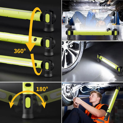 🔥Under Hood Work Light Bar, 3000LM LED Magnetic Light Bar with Hooks, 5200mAh Cordless Rechargeable Hood Light Fathers Day Dad Gifts for Men/Mechanic/Car Repairing/Garage