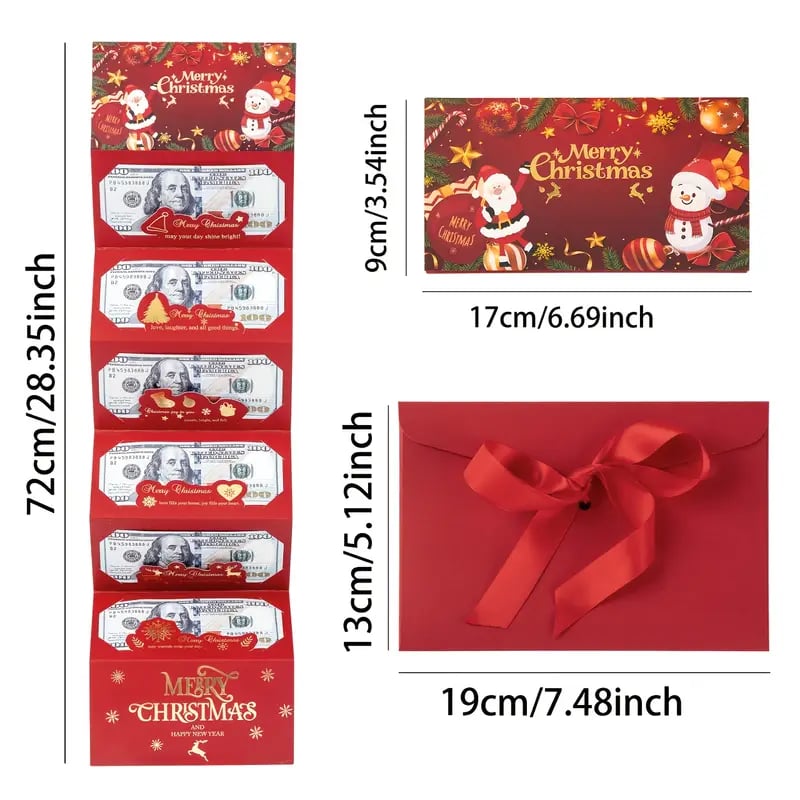 Christmas cash gift envelope dimensions