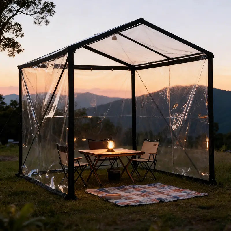 🌂10x13FT Heavy Duty Clear Tarp: 2026 Upgraded 100% Waterproof Rain Shield for Patio & Porch, Crystal Clear Vinyl Cover for Outdoor Furniture, BBQ & Deck, Reinforced Leak-Proof Tarpaulin