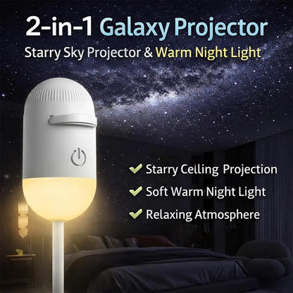 Galaxy Projector 2-in-1 Starry Sky Night Light USB