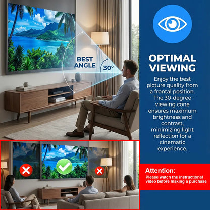 4K Anti-Ambient Light Projector Screen | Foldable Home Theater Screen