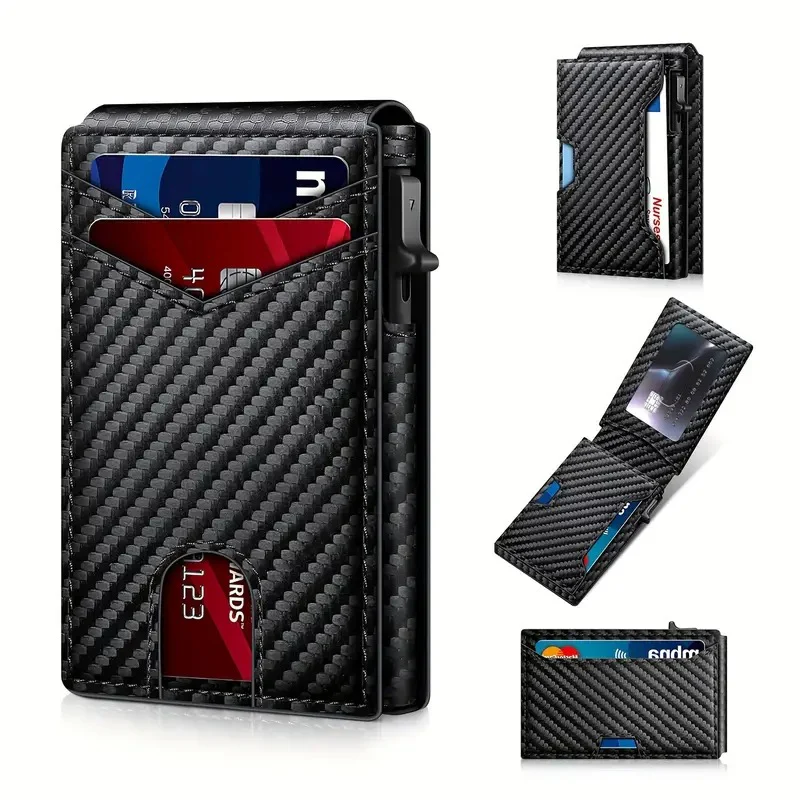 💰  Pop-Up Men's Wallet – Slim Design, Smart Access, Secure RFID Blocking