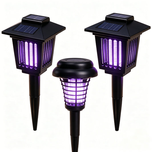 ☀️ 2-in-1 Solar Bug Zapper – UV Mosquito Killer + Soft Pathway Light, Auto Dusk-to-Dawn, IP65
