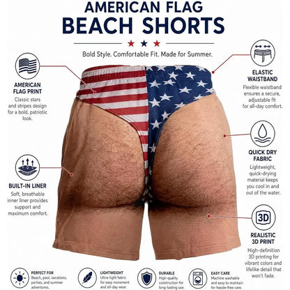 Funny Patriotic Men Swim Trunks