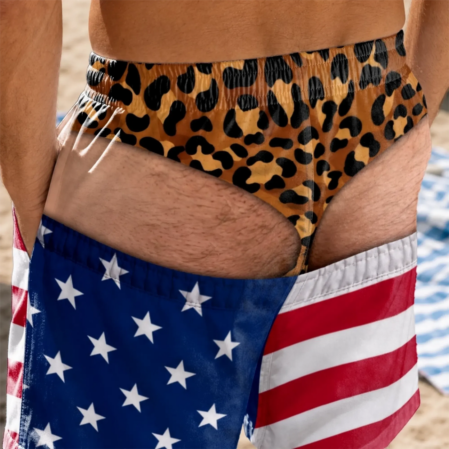 Funny Patriotic Men Swim Trunks