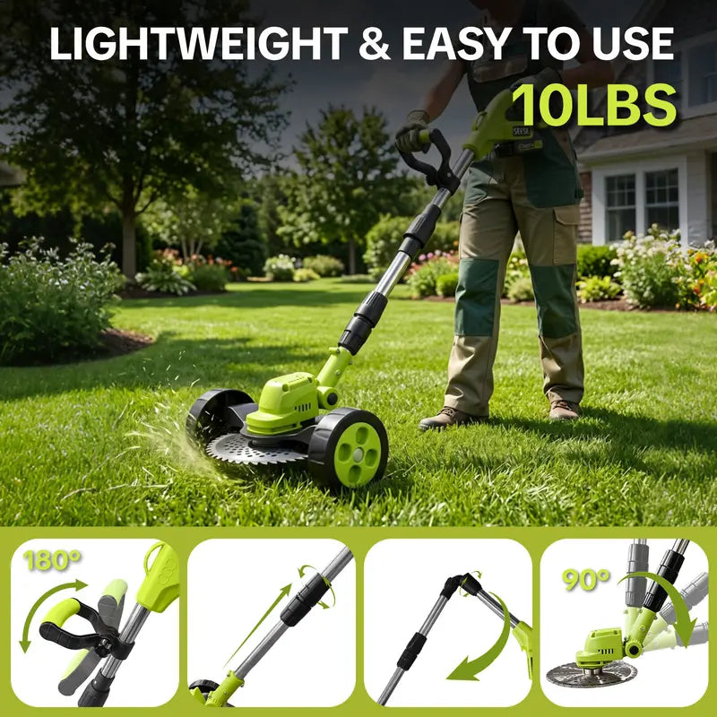 🌿21V 3-in-1 Cordless String Trimmer, Edger & Mini Mower – 2 Batteries Included