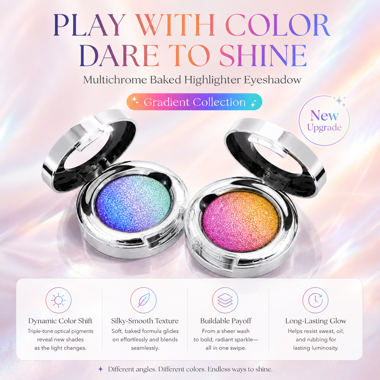 ✨ 2026 New Multichrome Baked Eyeshadow Highlighter | Color-Shifting Gradient Glow