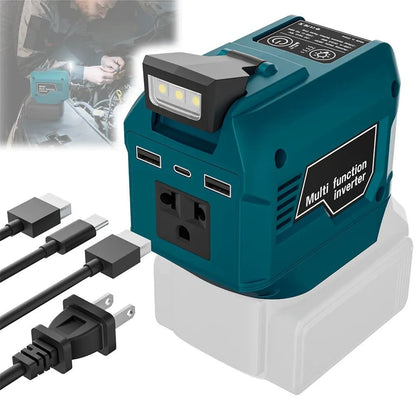 🎁Last Day 50% OFF🔋250W Portable Power Inverter – Turn 18V–21V Tool Batteries Into 220V AC Power