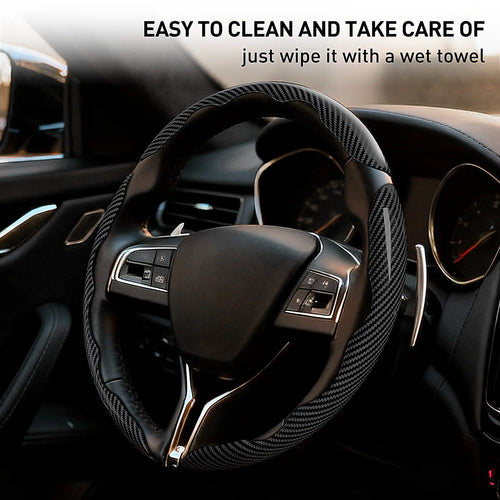 🚗Car Steering Wheel Cover, Non slip Design Steering Wheel Protector, Universal Car Steering Wheel Cover for 15 Inch