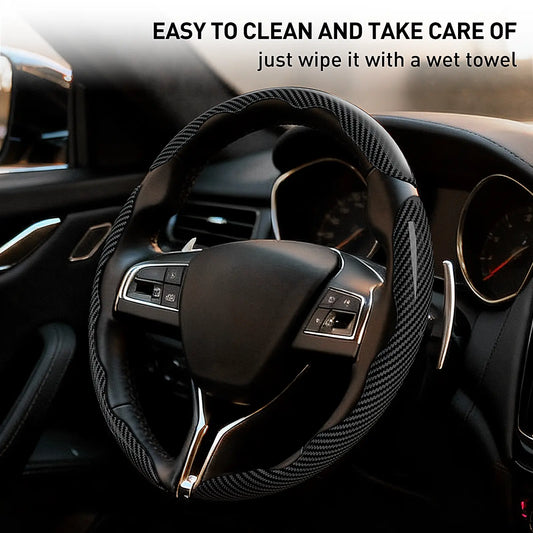 🚗Car Steering Wheel Cover, Non slip Design Steering Wheel Protector, Universal Car Steering Wheel Cover for 15 Inch