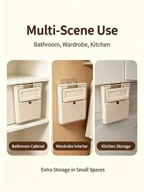 Wall Mounted Underwear Storage Organizer, Punch-Free Hidden Drawer Storage Box for Bathroom Cabinet, Wardrobe, Kitchen