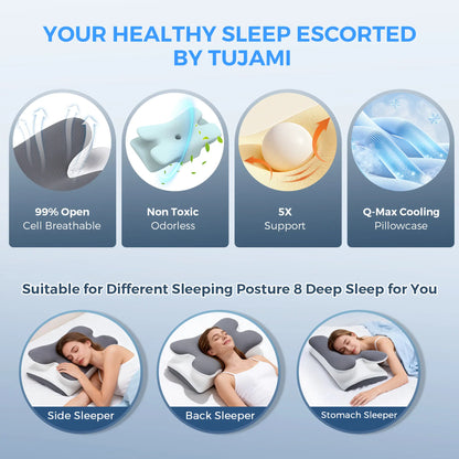 VIPfree Adjustable Ergonomic Memory Foam Neck Pillow