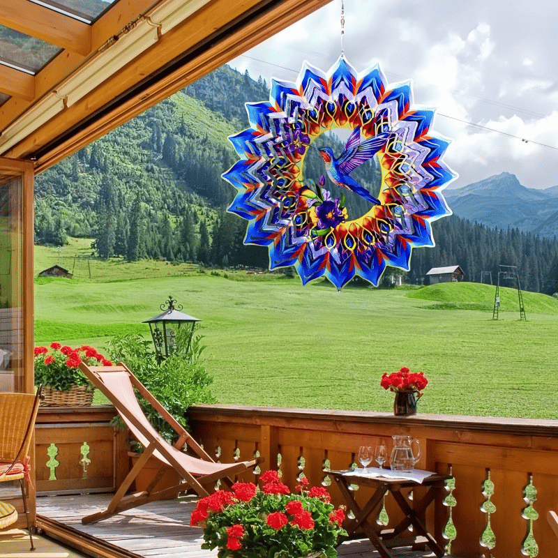 🏠Lucky Mandala Windmill – 3D Kinetic Art, Indoor/Outdoor, Stainless Steel