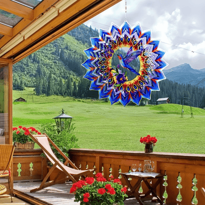 🏠Lucky Mandala Windmill – 3D Kinetic Art, Indoor/Outdoor, Stainless Steel