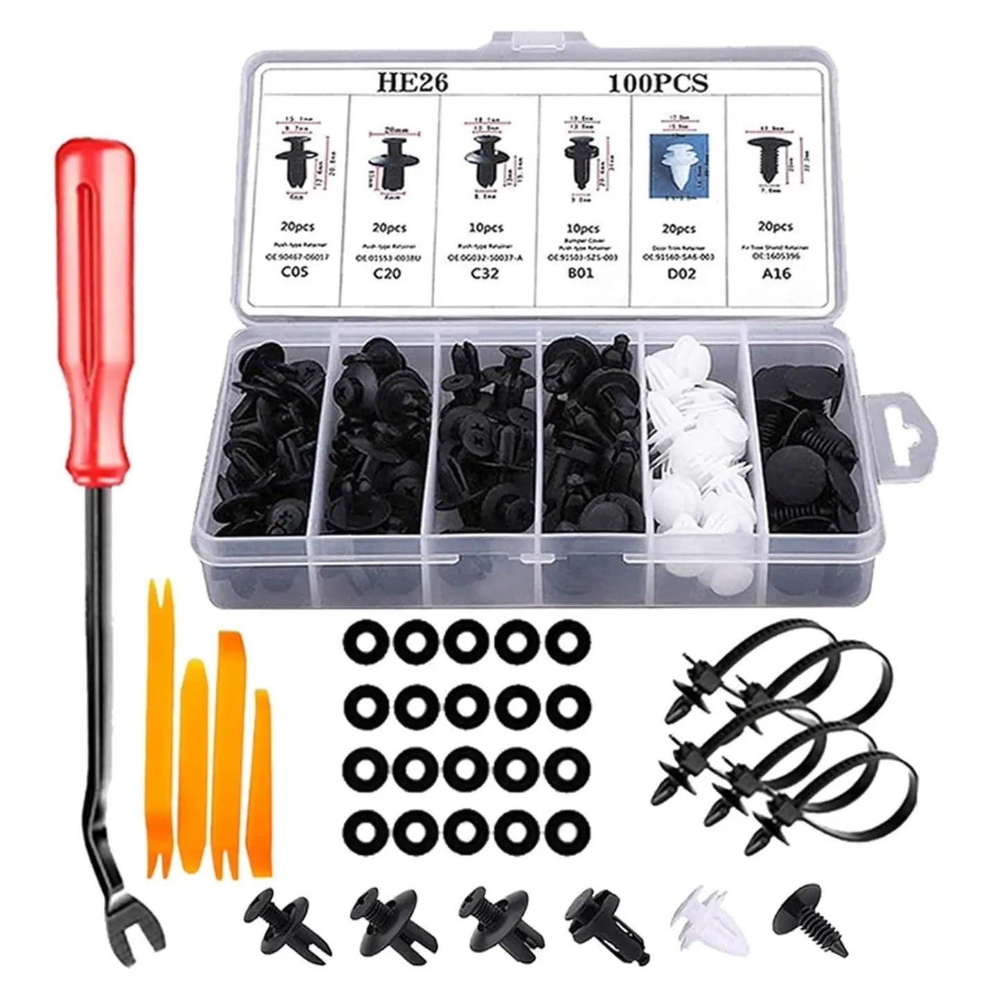 725-Piece Automotive Clip and Fastener Assortment Kit