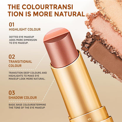 🎨 3-Color Eyeshadow Stick – Creamy, Blendable, Long-Lasting, On-the-Go