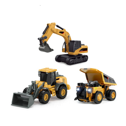 RC Construction Vehicle Toy Set with Excavator, Dump Truck, Forklift & Bulldozer