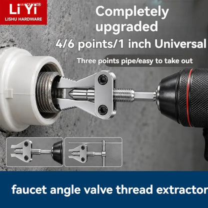 3-in-1 Broken Pipe Thread Extractor – 1/2", 3/4" & 1" Drill-Powered Nipple Remover