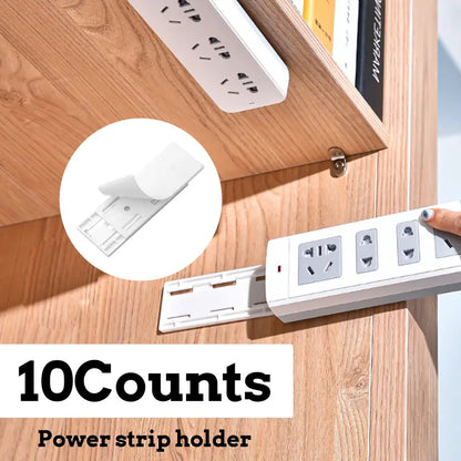 10-Pack Adhesive Power Strip Holder – No-Drill Wall Mount Cable Organizer