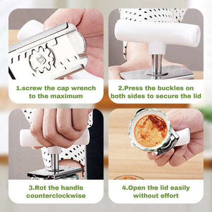 🎁Stainless Steel Jar Openers for Easy Opening, Kitchen Gadget - Effortless Opening for Mason Jars & Pasta Sauce Cans
