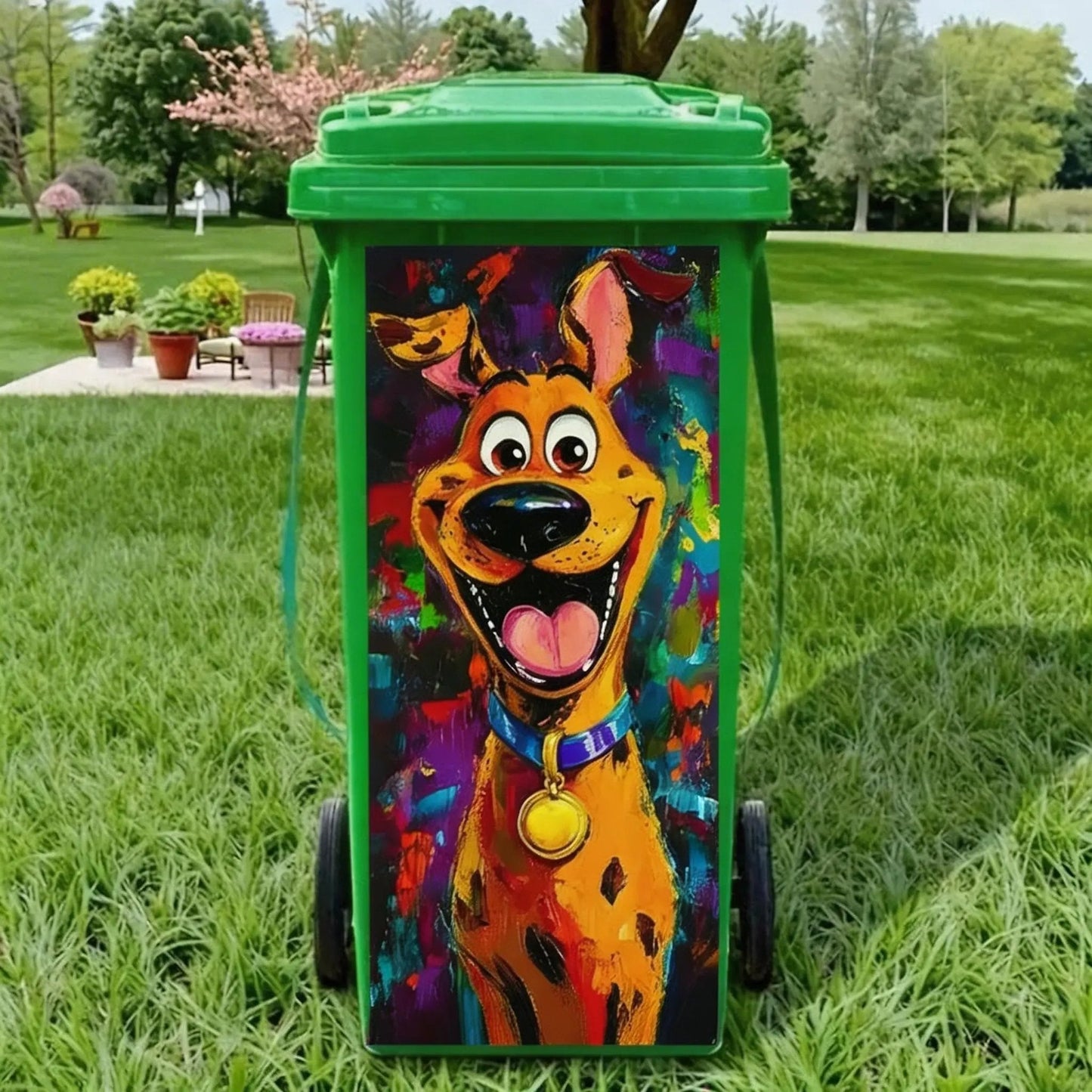 ♻️Creative Trash Can Sticker with Colourful Cartoon